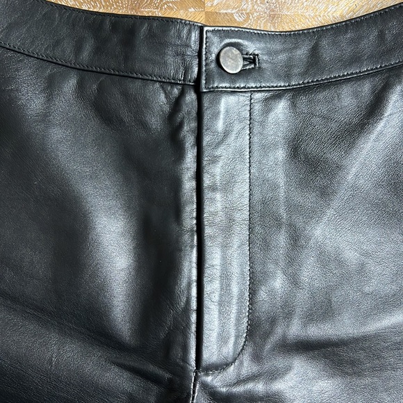 SARA BERMAN Black Leather Studded Shorts S - Picture 7 of 12